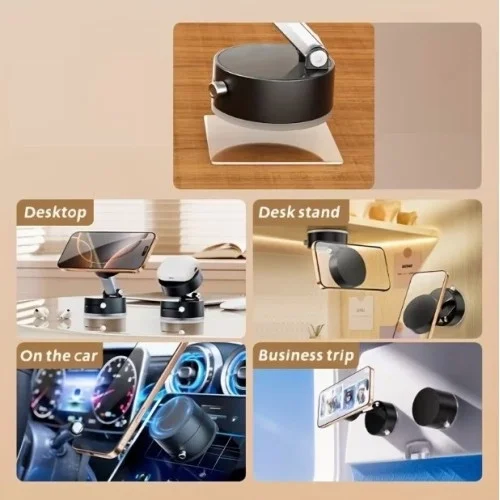 İthalat® Mıknatıslı Katlanabilir Telefon Tutucu - Torpido ve Cam Uyumlu