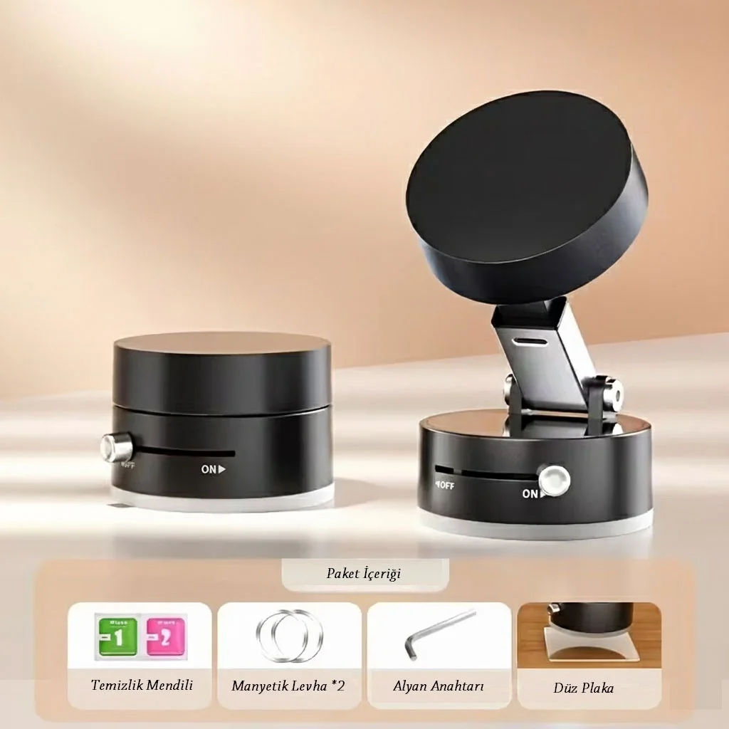 İthalat® Mıknatıslı Katlanabilir Telefon Tutucu - Torpido ve Cam Uyumlu