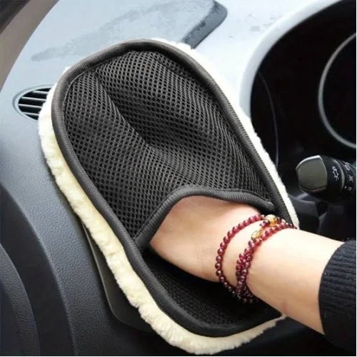 İthalat® Mikrofiber Yün Araba Yıkama Eldiveni - Çizmez ve Yüksek Emici