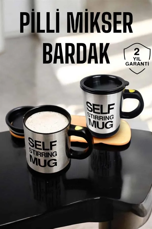İthalat® Mikser Kupa Yazılı Mug Bardak Karıştırma Özelliği