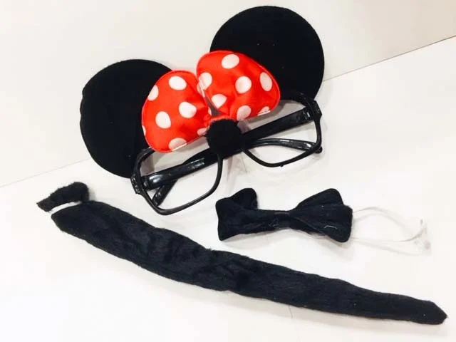 İthalat® Minnie Mouse Gözlüğü Papyonu Kuyruğu Seti