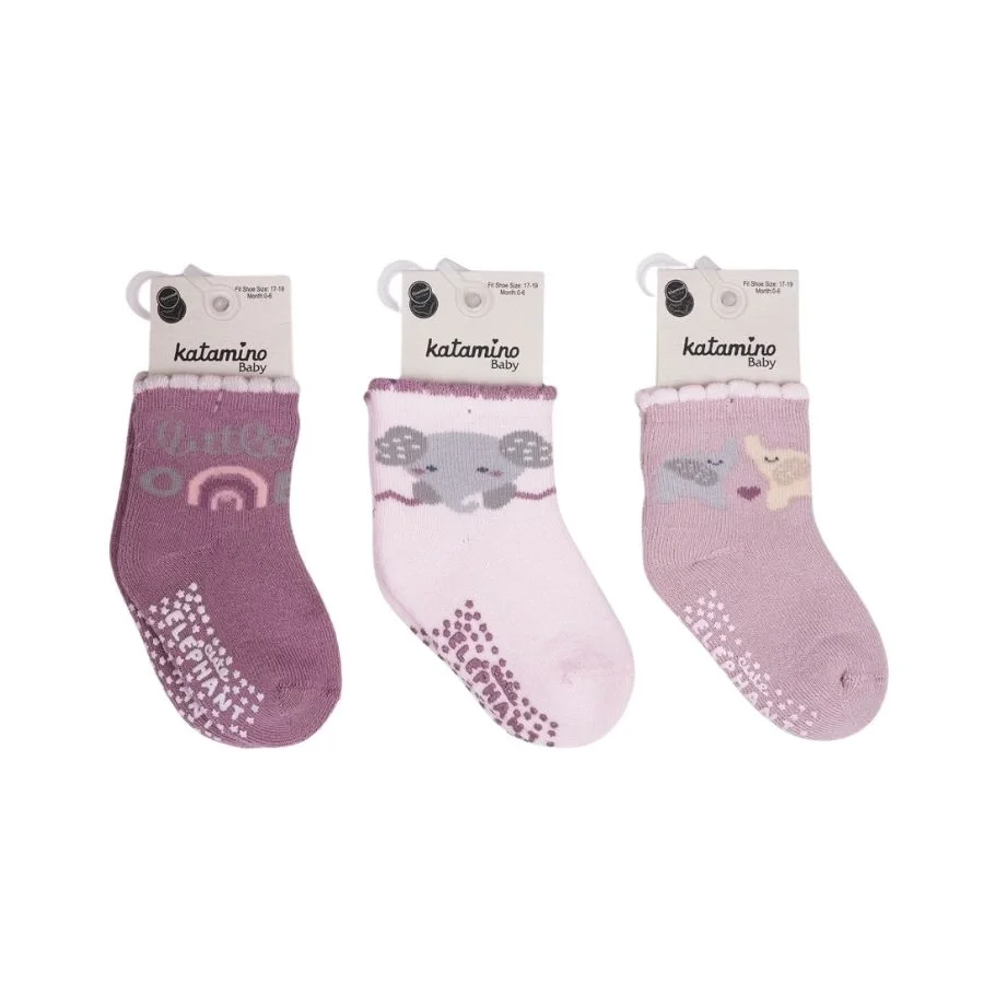 İthalat®  Mirselin Abs'li Havlu Kız Bebek Soket Çorap K45892 (ADET FİYATIDIR)