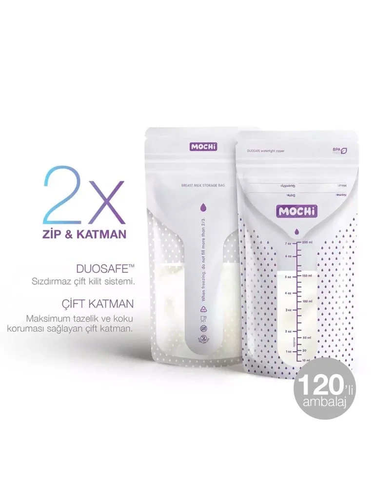 İthalat® Mochi Anne Sütü Saklama Poşeti 120 Adet