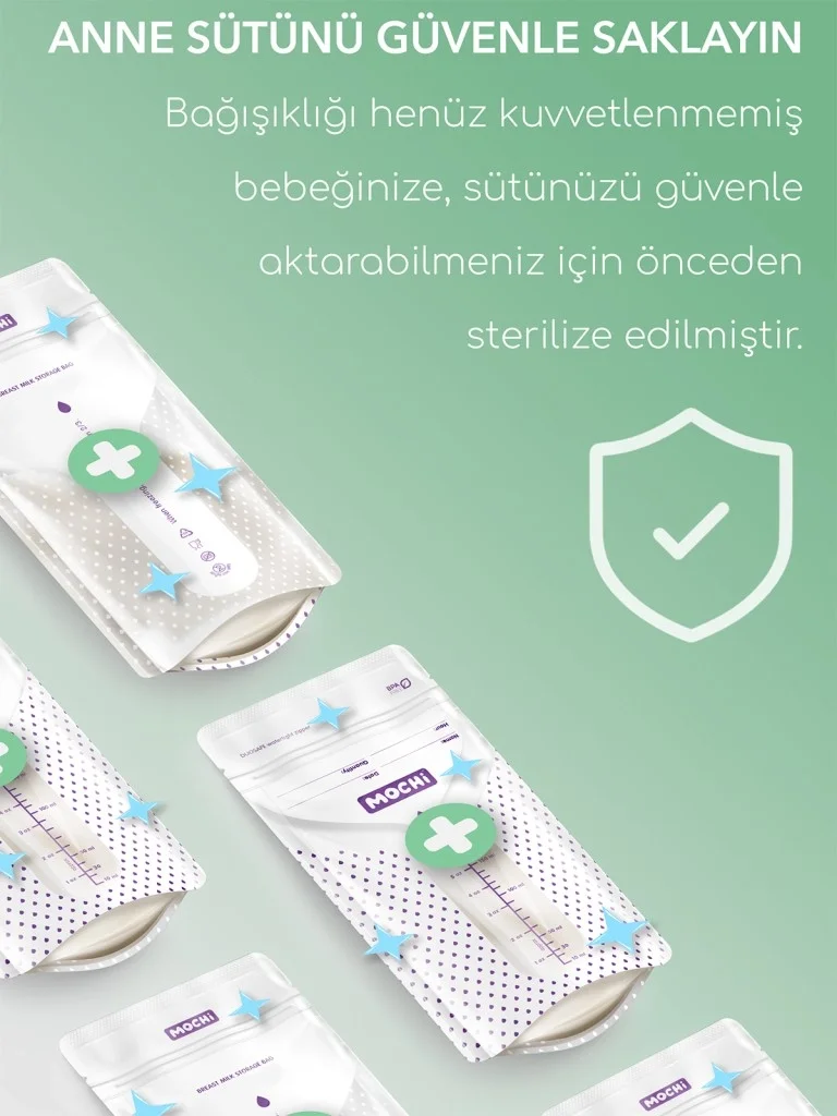 İthalat® Mochi Anne Sütü Saklama Poşeti 120 Adet