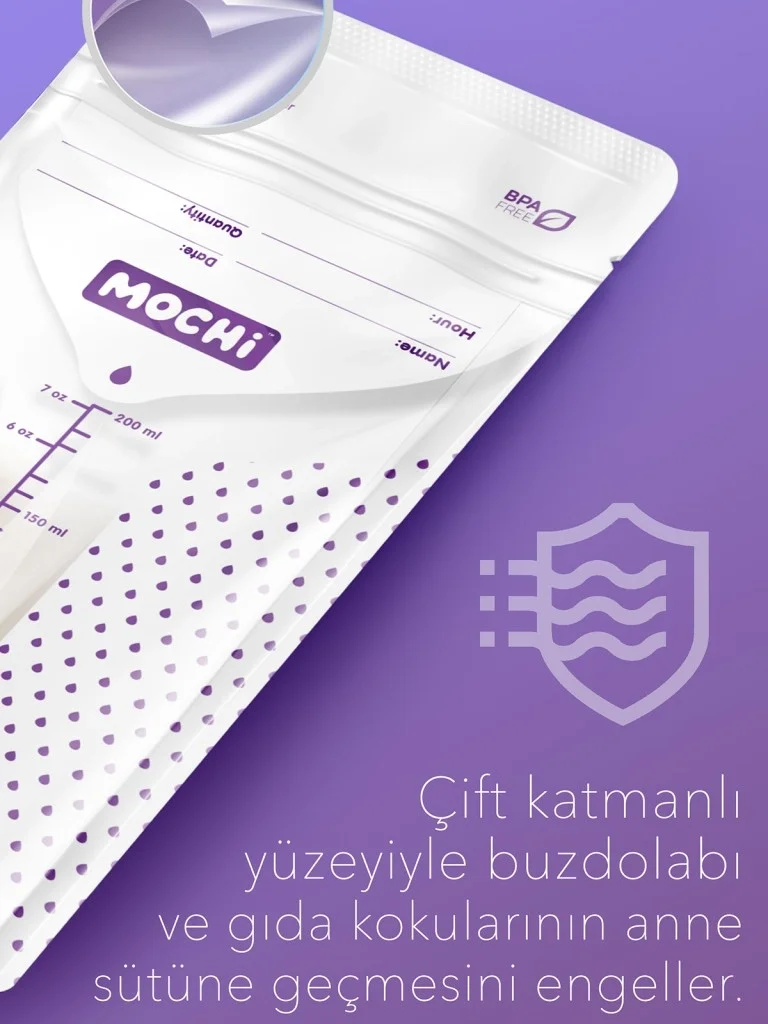 İthalat® Mochi Anne Sütü Saklama Poşeti 120 Adet