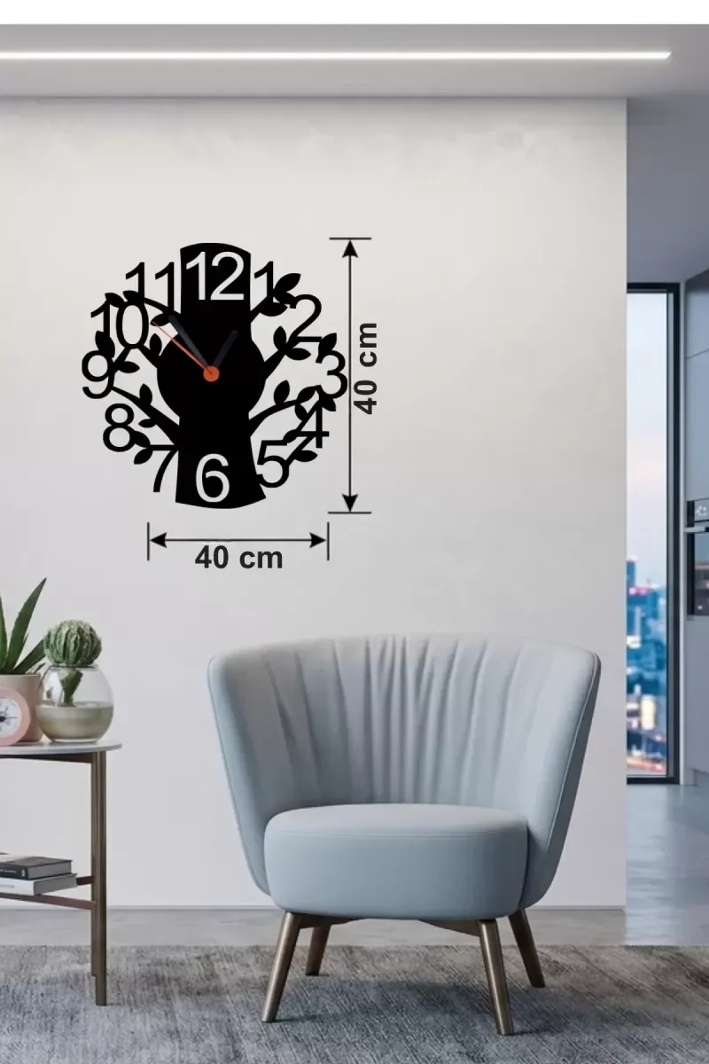 İthalat® Modern Hayat Ağacı Tasarım Ahşap Duvar Saati - 40x40 cm Dekoratif İthalat® Modern Hayat Ağacı Tasarım Ahşap Duvar Saati - 40x40 cm Dekoratif