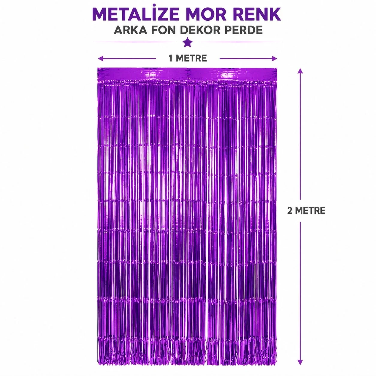 İthalat® Mor Metalize Parti Perdesi 100x200 cm – Kapı ve Arka Fon Perdesi İthalat® Mor Metalize Parti Perdesi 100x200 cm – Kapı ve Arka Fon Perdesi