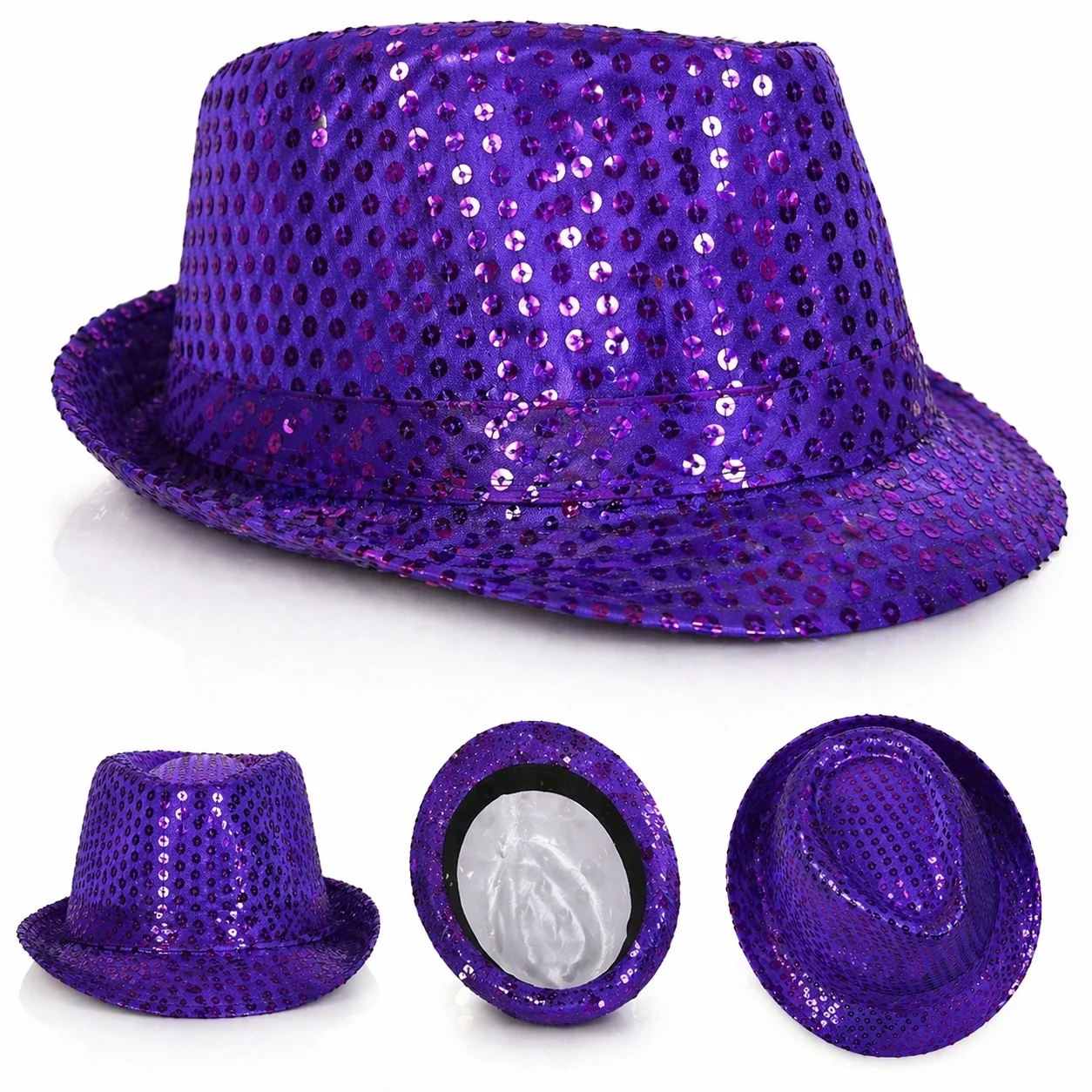 İthalat® Mor Payetli Disco Parti Şapkası Yetişkin Işıltılı Fötr Model İthalat® Mor Payetli Disco Parti Şapkası Yetişkin Işıltılı Fötr Model