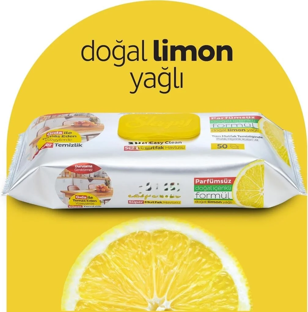 İthalat® Mutfak Temizlik Havlusu 50 Adet Limon