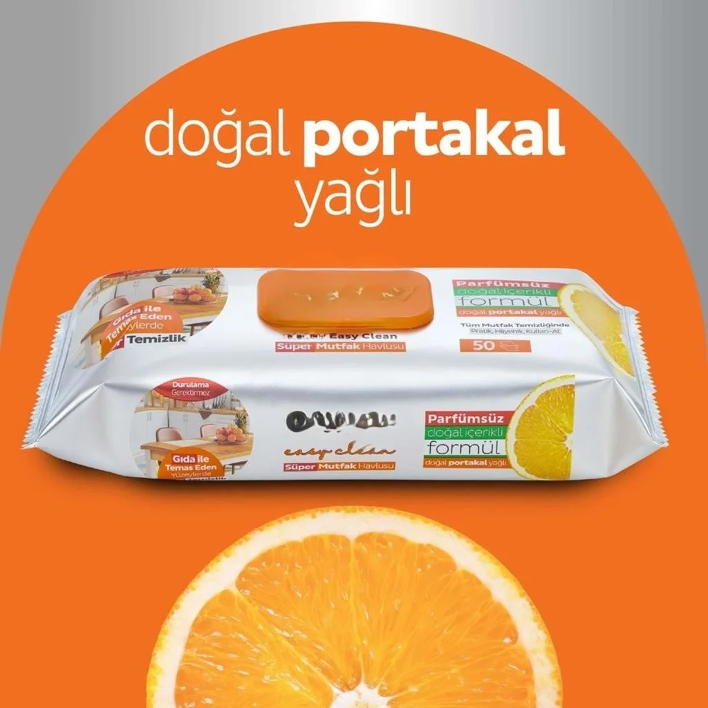 İthalat® Mutfak Temizlik Havlusu 50 Adet Portakal