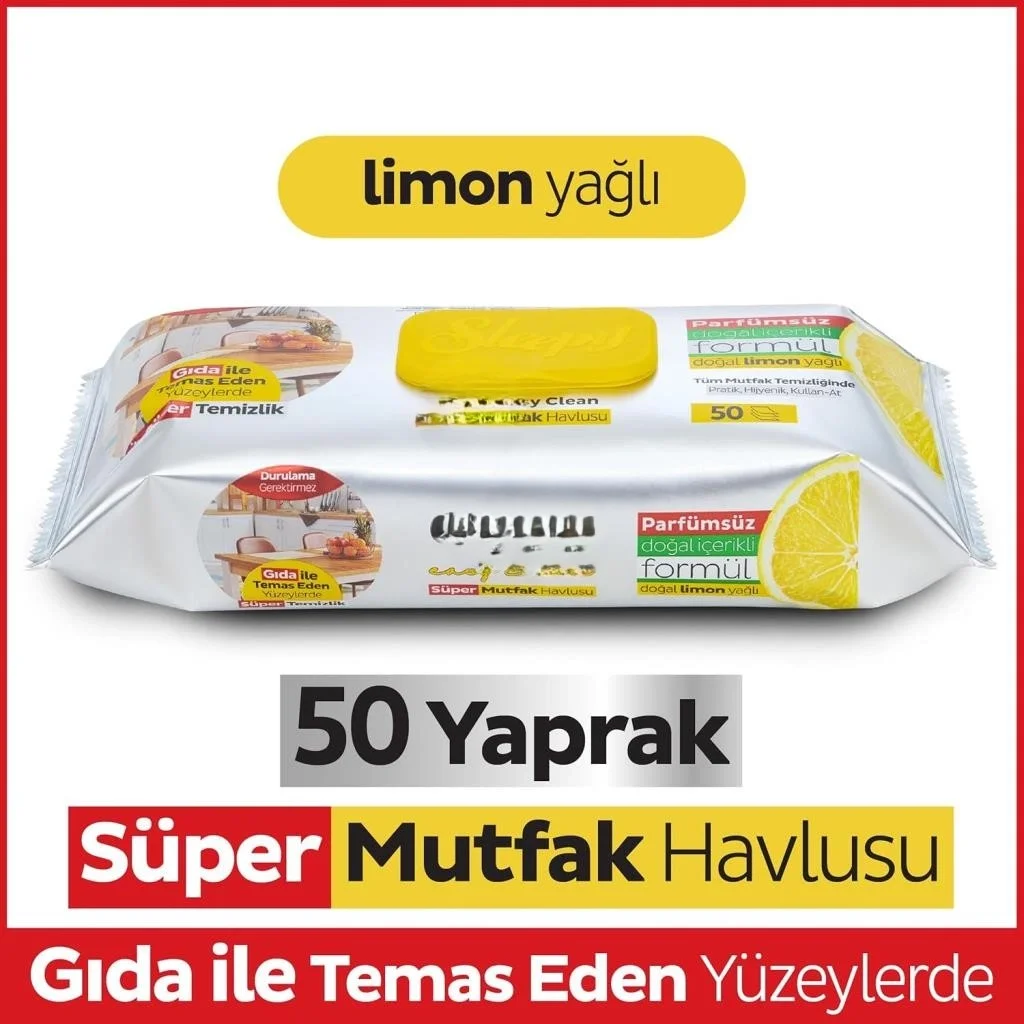 İthalat® Mutfak Temizlik Havlusu 50 Adet Limon
