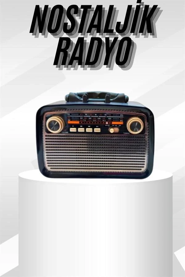 İthalat® Müzik Kutusu Bluetooth Bağlantılı El Fenerli Nostaljik Tasarım Radyo