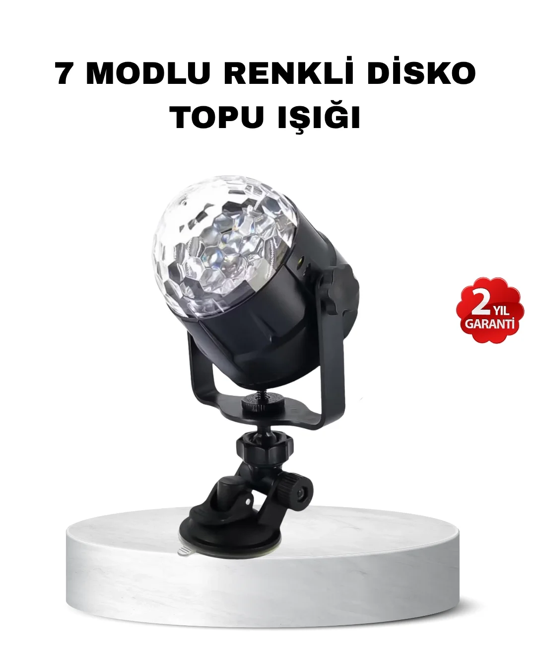 İthalat® Müzik Ritmine Duyarlı Renkli Disko Topu – 7 Modlu Işıklı Parti Lambası