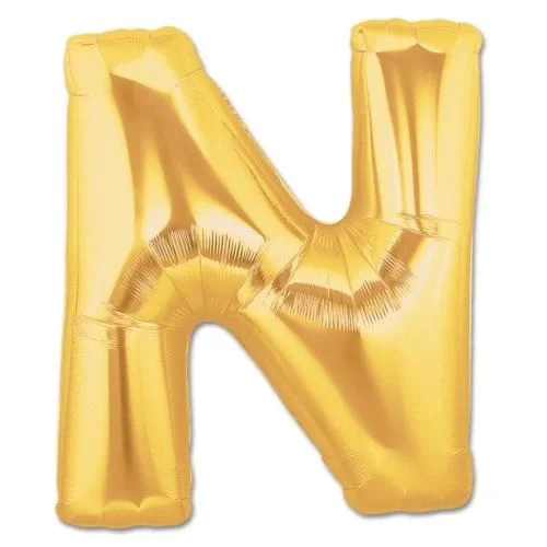İthalat® N Harf Folyo Balon Altın Renk  40 inç