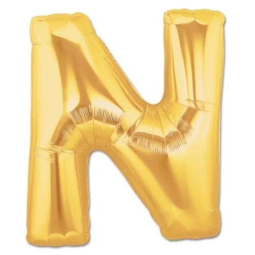 İthalat® N Harf Folyo Balon Altın Renk  40 inç