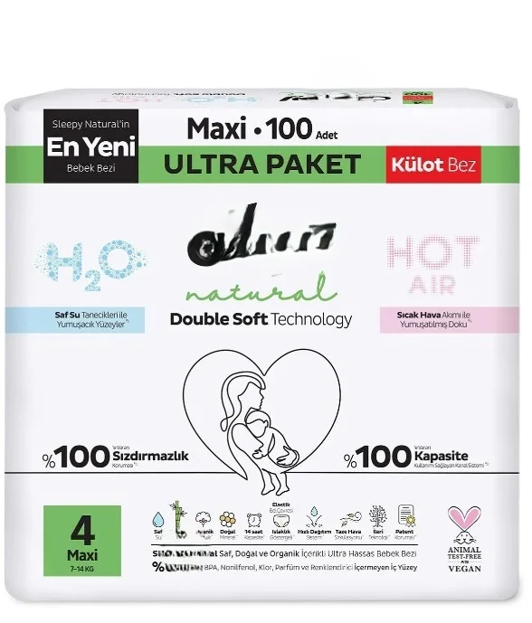 İthalat® Natural Double Soft Külot Bez Ultra Paket 4 Beden 100 Adet