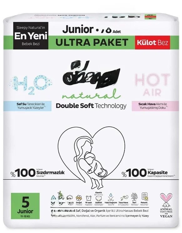 İthalat® Natural Double Soft Külot Bez Ultra Paket 5 Beden 78 Adet