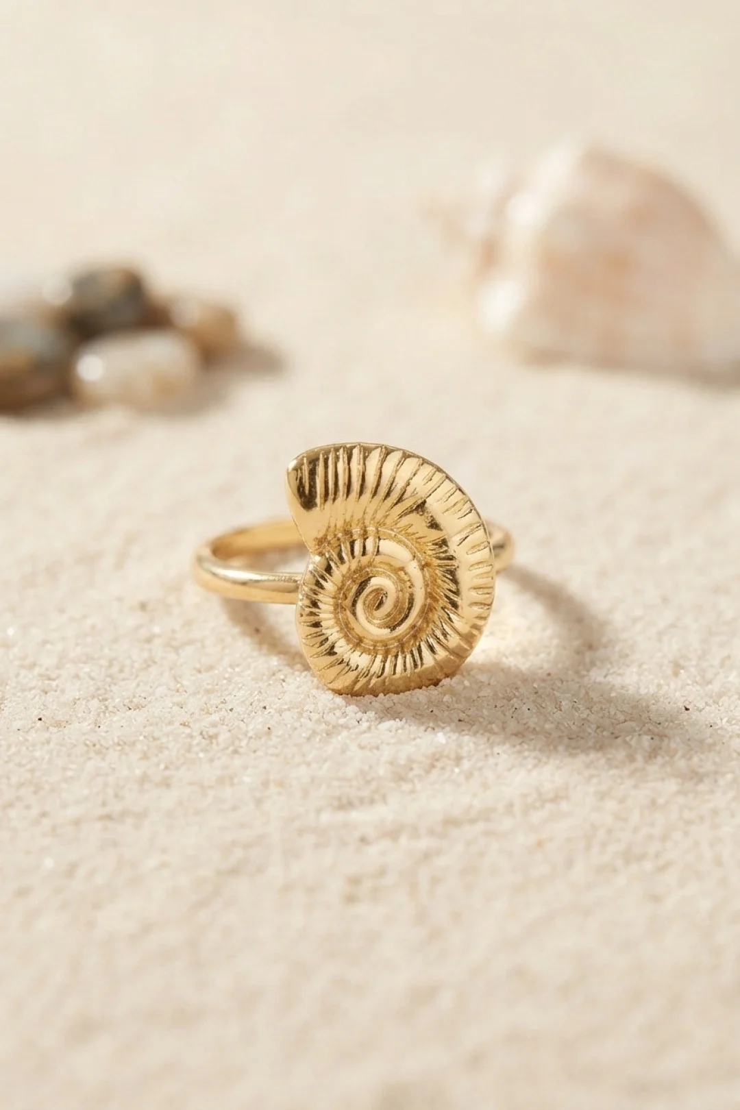 İthalat® Nautilus Tasarım Gold Renk Kadın Yüzük