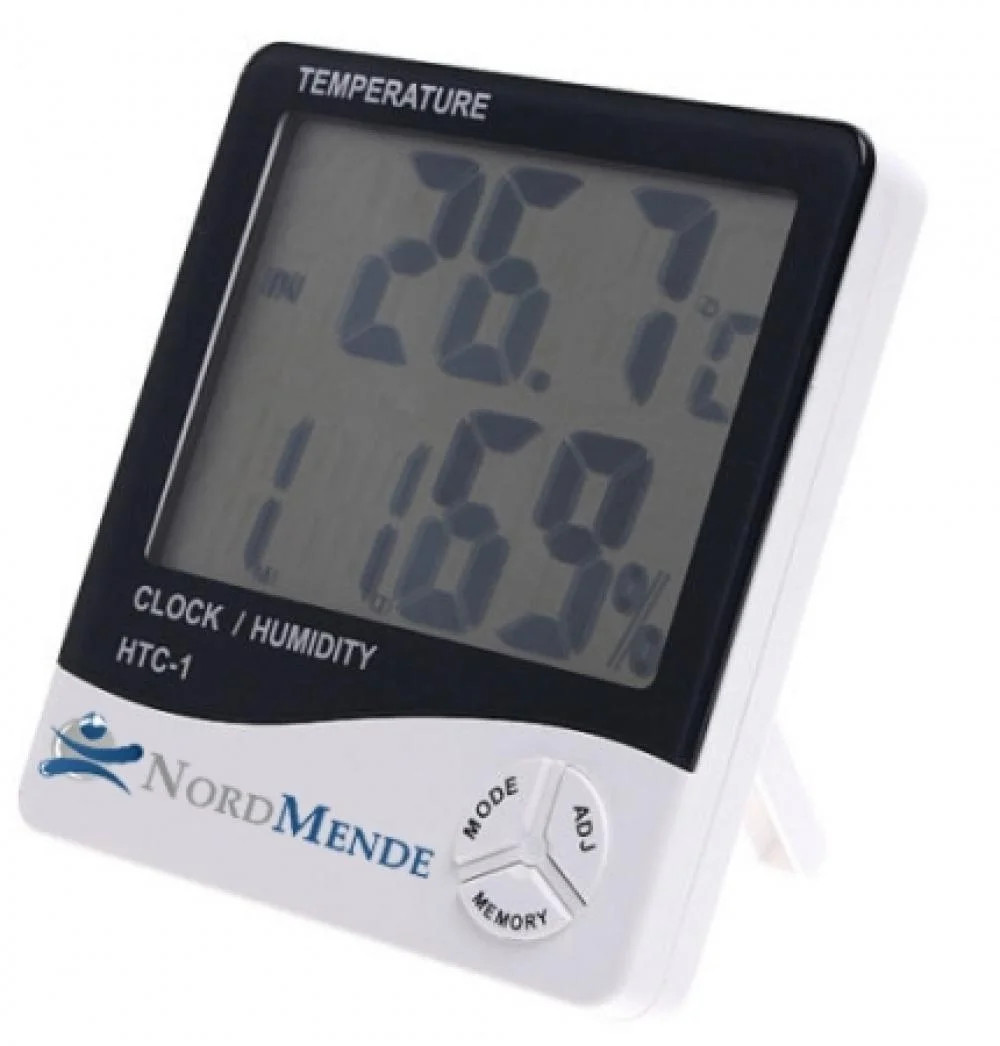 İthalat® Nordmende Dijital Termometre Nem Ölçer Saat Alarm Özellikli LCD Ekran İç Mekan Sıcaklık Göstergesi İthalat® Nordmende Dijital Termometre Nem Ölçer Saat Alarm Özellikli LCD Ekran İç Mekan Sıcaklık Göstergesi