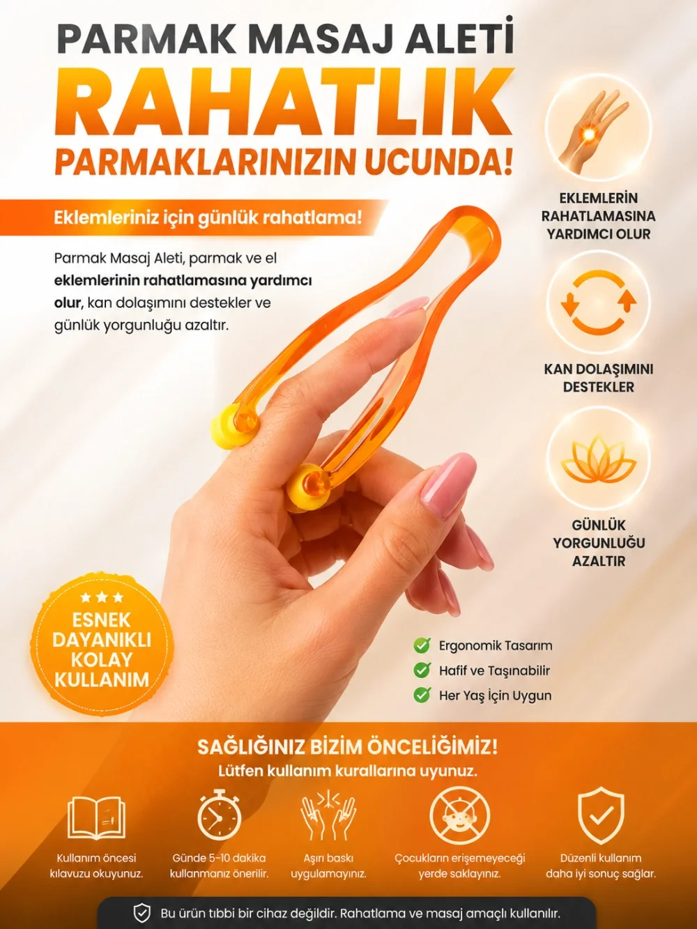 İthalat® Nordmende Parmak Masaj Aleti El ve Parmak Rahatlatıcı Masaj Aparatı İthalat® Nordmende Parmak Masaj Aleti El ve Parmak Rahatlatıcı Masaj Aparatı