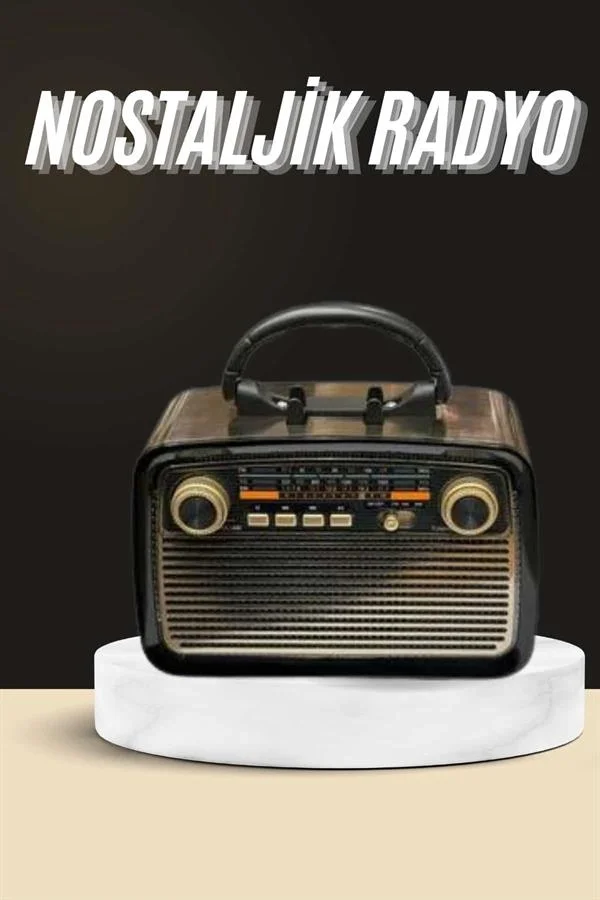 İthalat® Nostaljik Radyo Bluetooth Bağlantılı Müzik Kutusu Ahşap