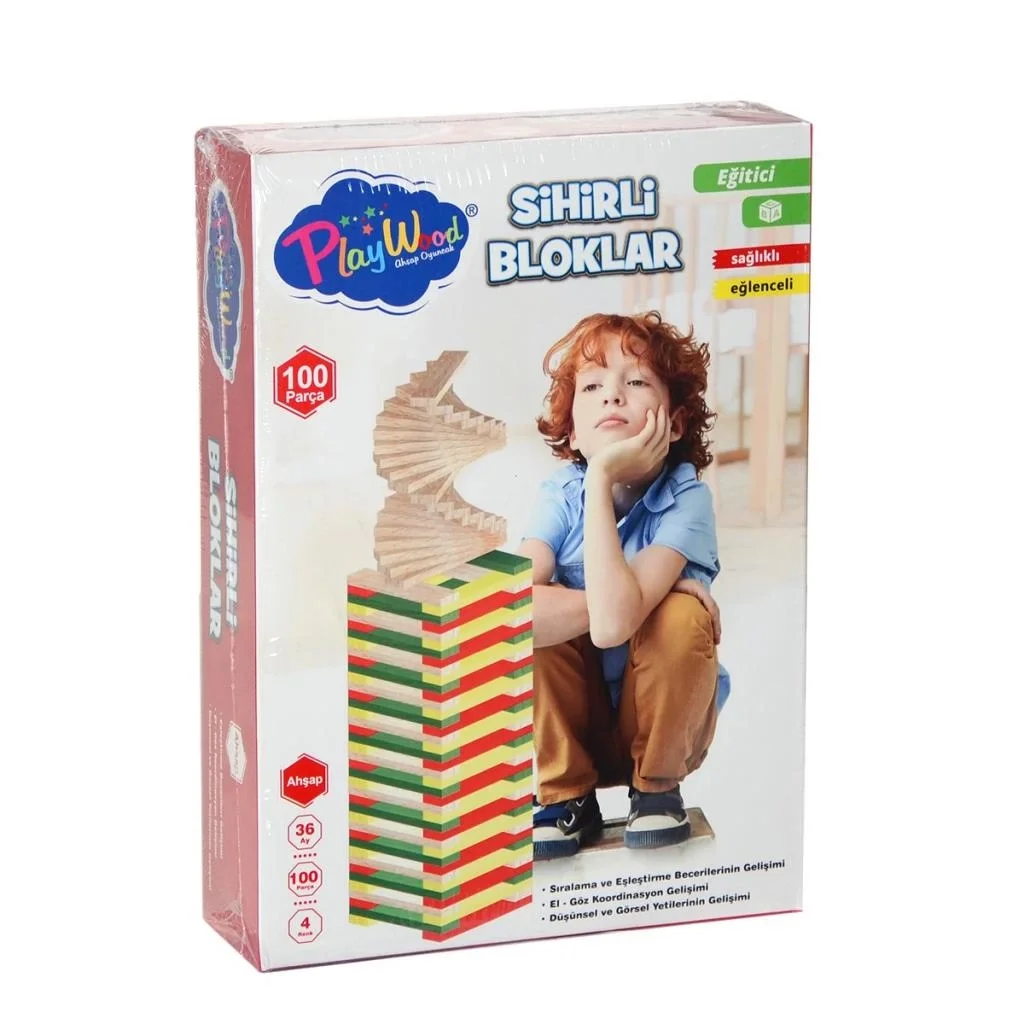 İthalat® ONY-358	Ahşap 100 Parça Sihirli Bloklar