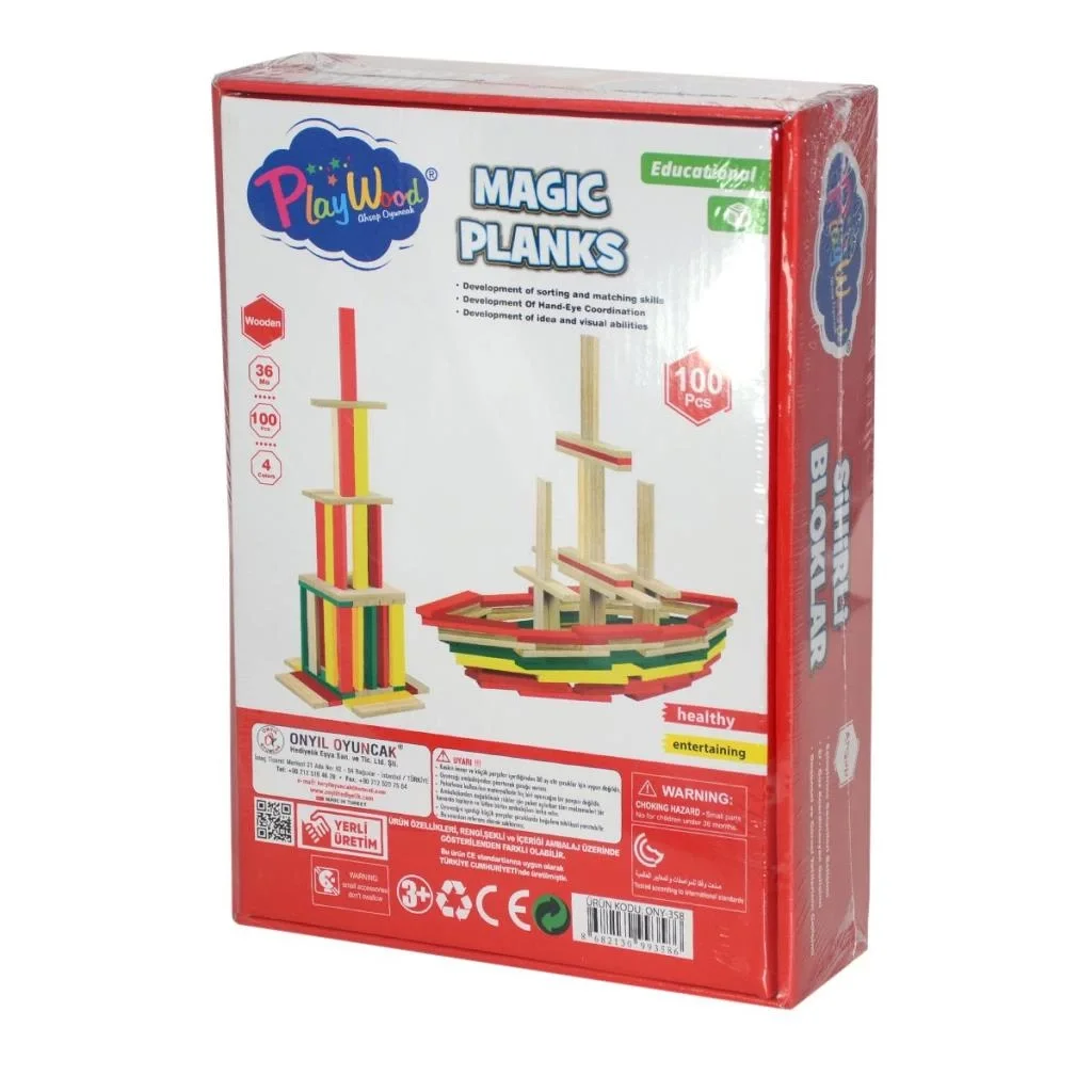 İthalat® ONY-358	Ahşap 100 Parça Sihirli Bloklar