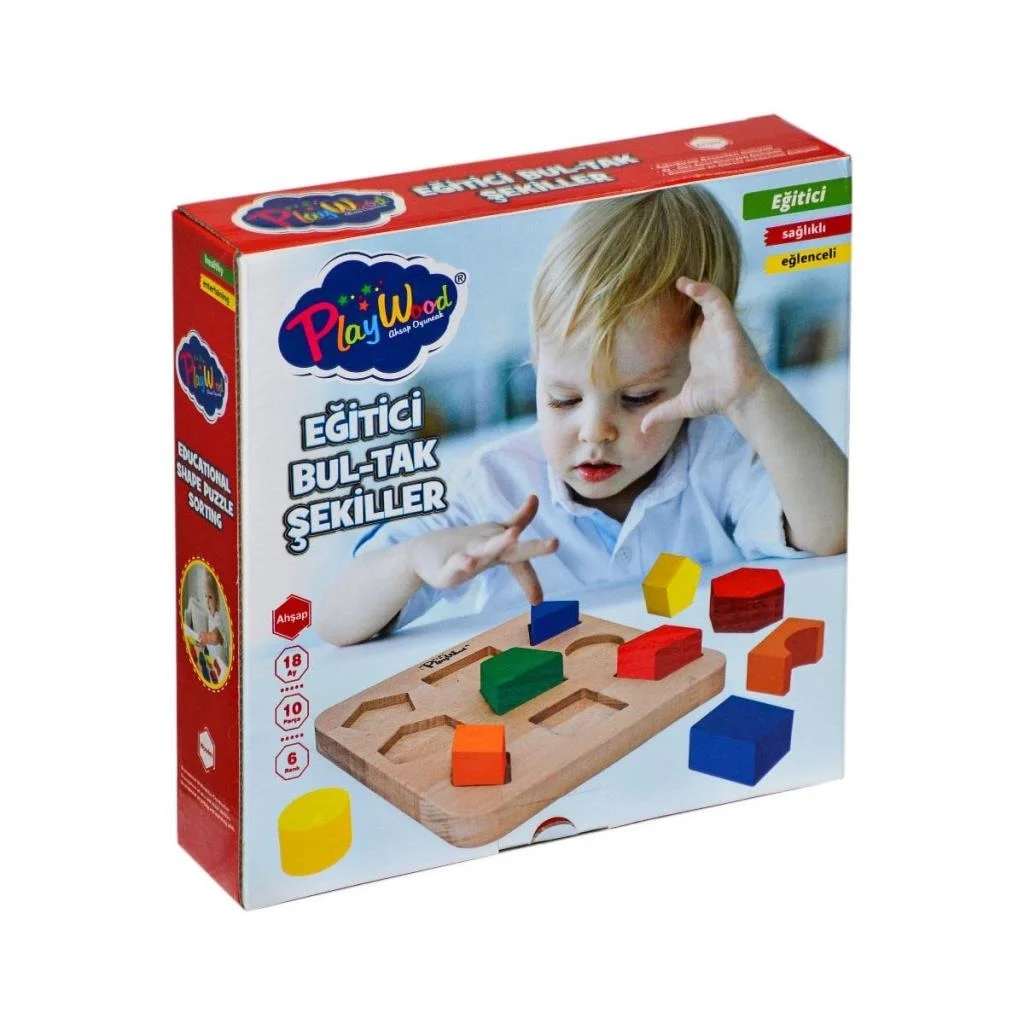 İthalat®  ONY-389 Ahşap Eğitici Bultak Şekiller PlayWood