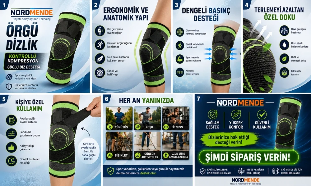 İthalat® Örgü Dizlik | Kontrollü Kompresyonlu Diz Destekleyici İthalat® Örgü Dizlik | Kontrollü Kompresyonlu Diz Destekleyici