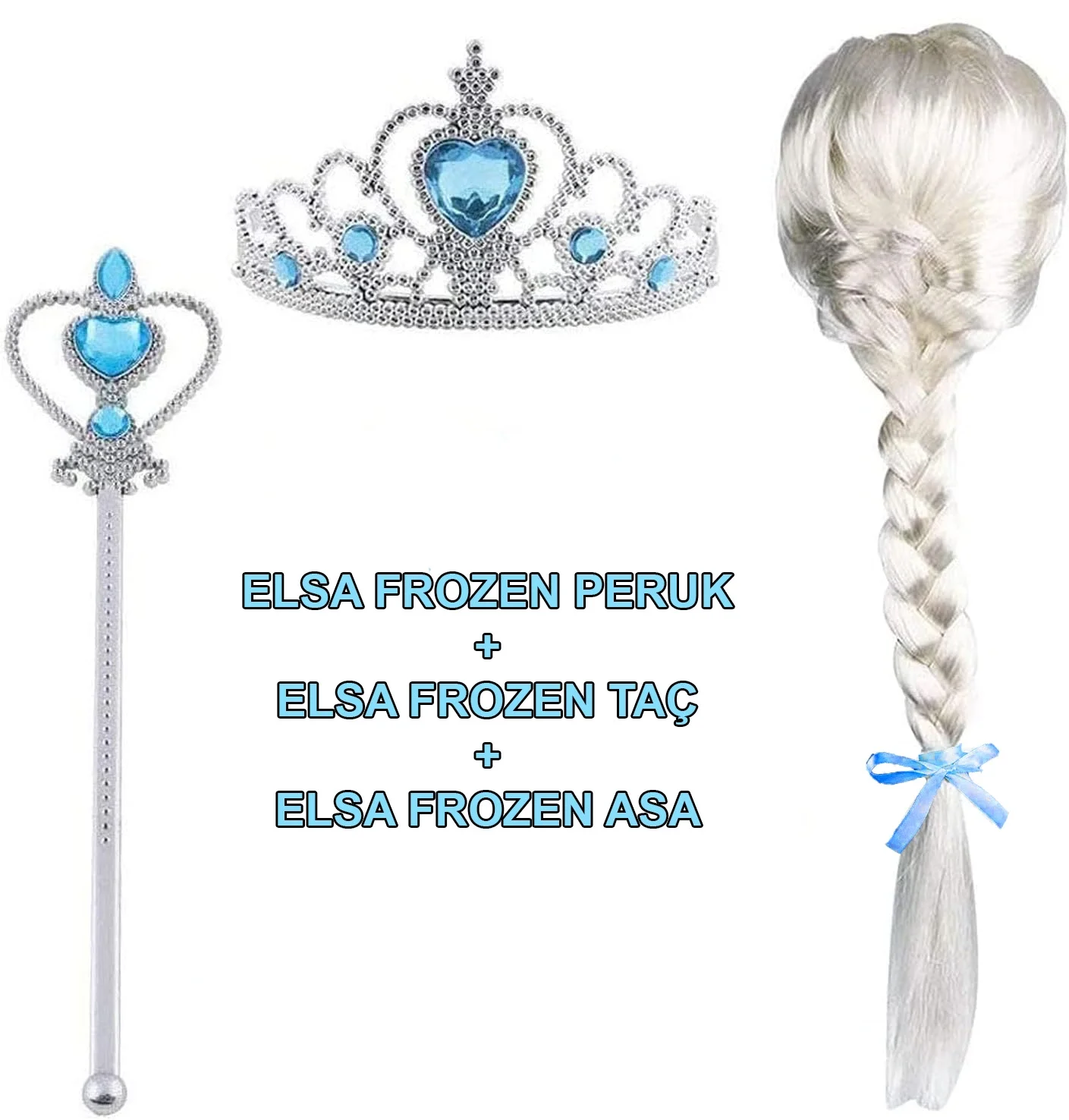 İthalat® Örgülü Karlar Ülkesi Frozen Elsa Peruğu Tacı ve Sopası Çocuk Boy İthalat® Örgülü Karlar Ülkesi Frozen Elsa Peruğu Tacı ve Sopası Çocuk Boy