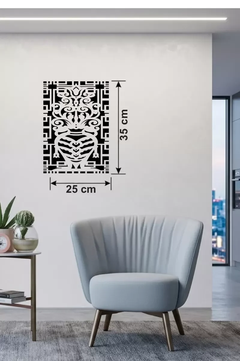 İthalat® Otantik Lale Motifli Ahşap Duvar Tablosu - 25x35 cm Lazer Kesim Dekoratif Pano