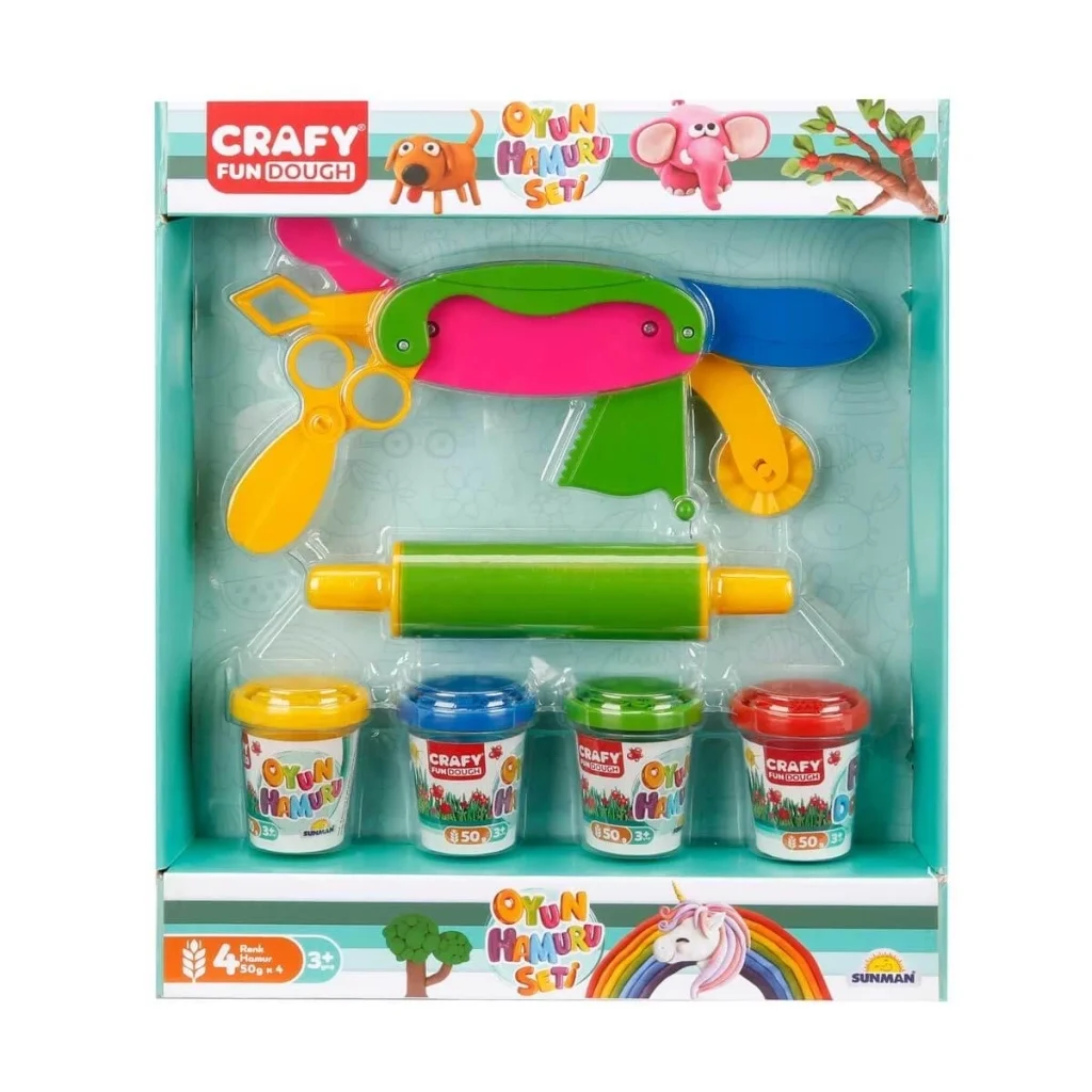 İthalat® Oyun Hamuru Şekillendirme Seti 200 gr 6 Parça Pembe Merdane