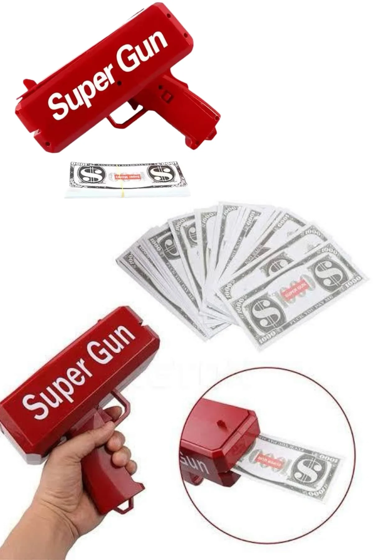 İthalat® Para Dolar Atma Makinası Super Money Gun Para Saçma Fırlatma Tabancası