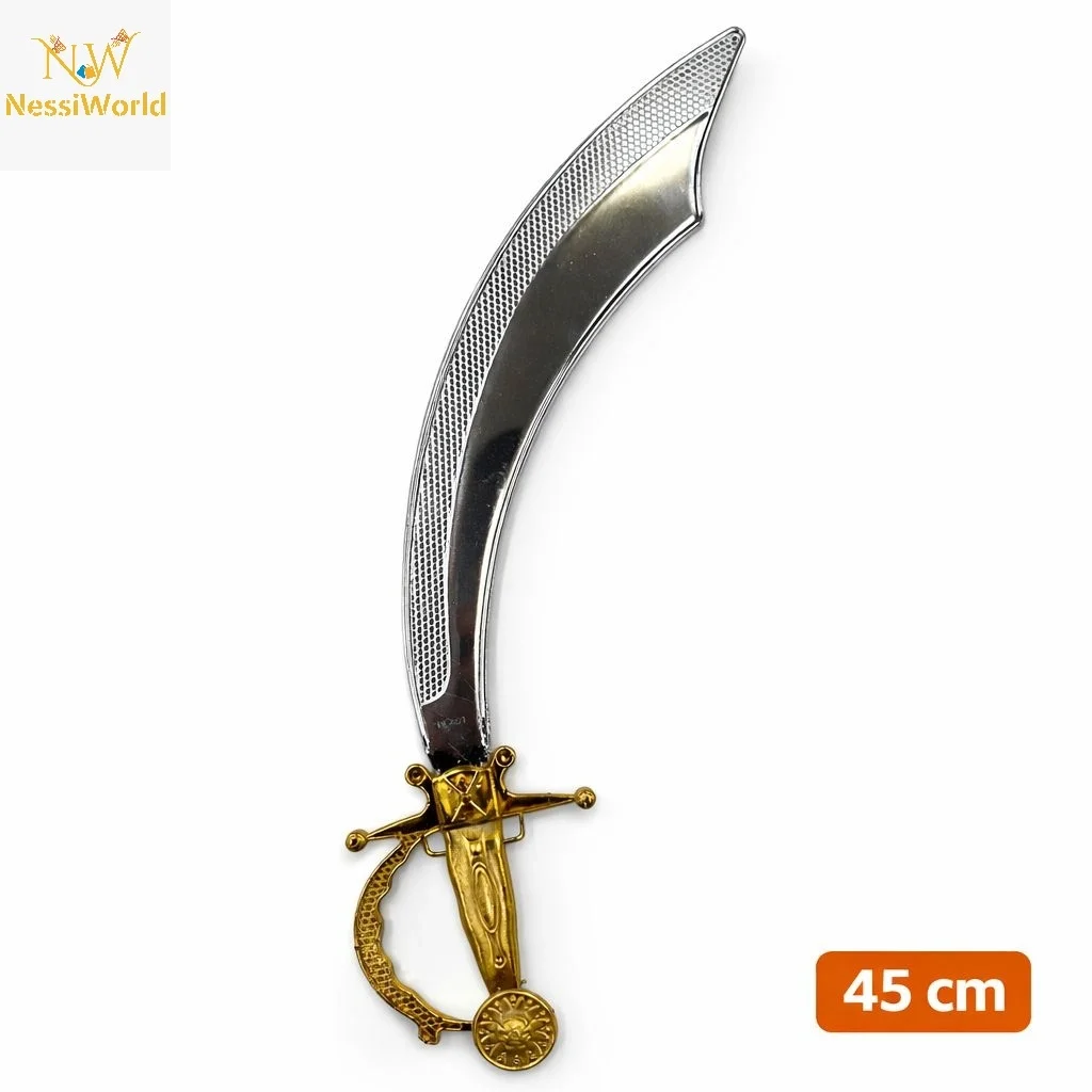 İthalat® Parlak Metal Görünümlü Plastik Korsan Kılıcı 45 cm