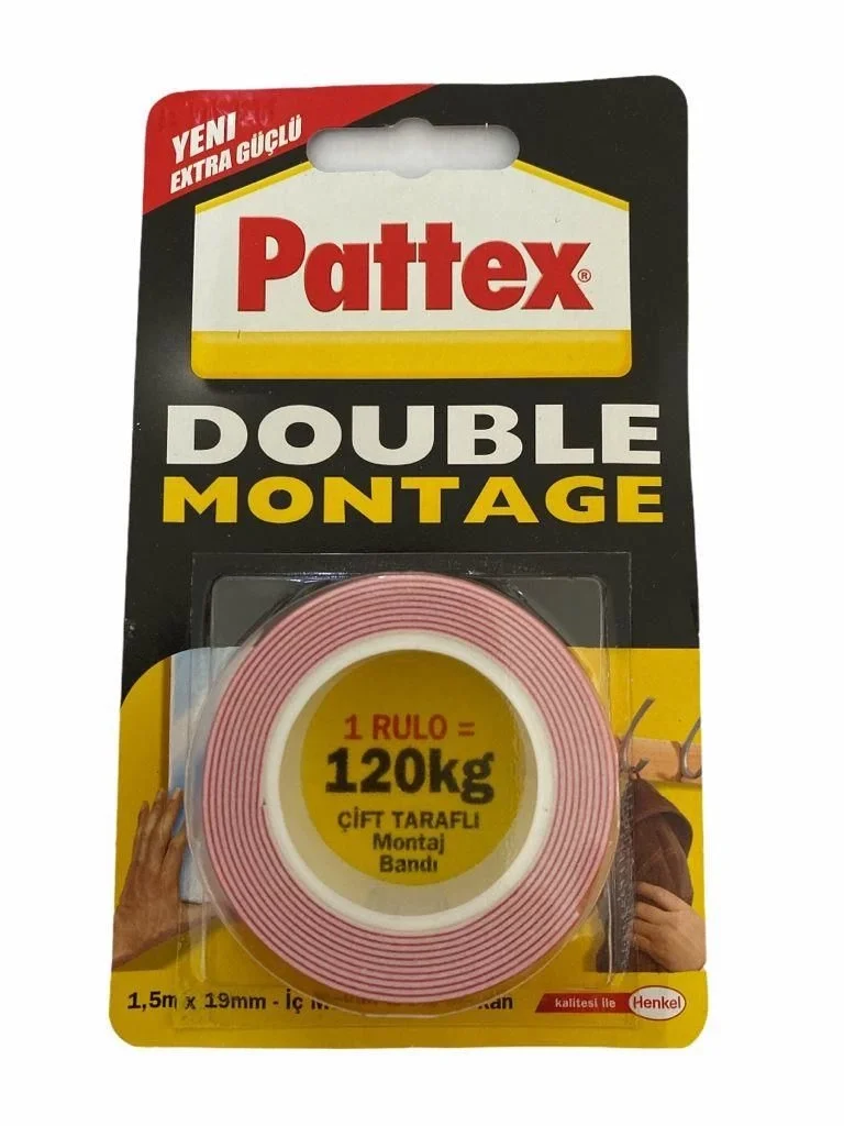 İthalat® Pattex Double Montage Çift Taraflı Bant 120 kg İthalat® Pattex Double Montage Çift Taraflı Bant 120 kg