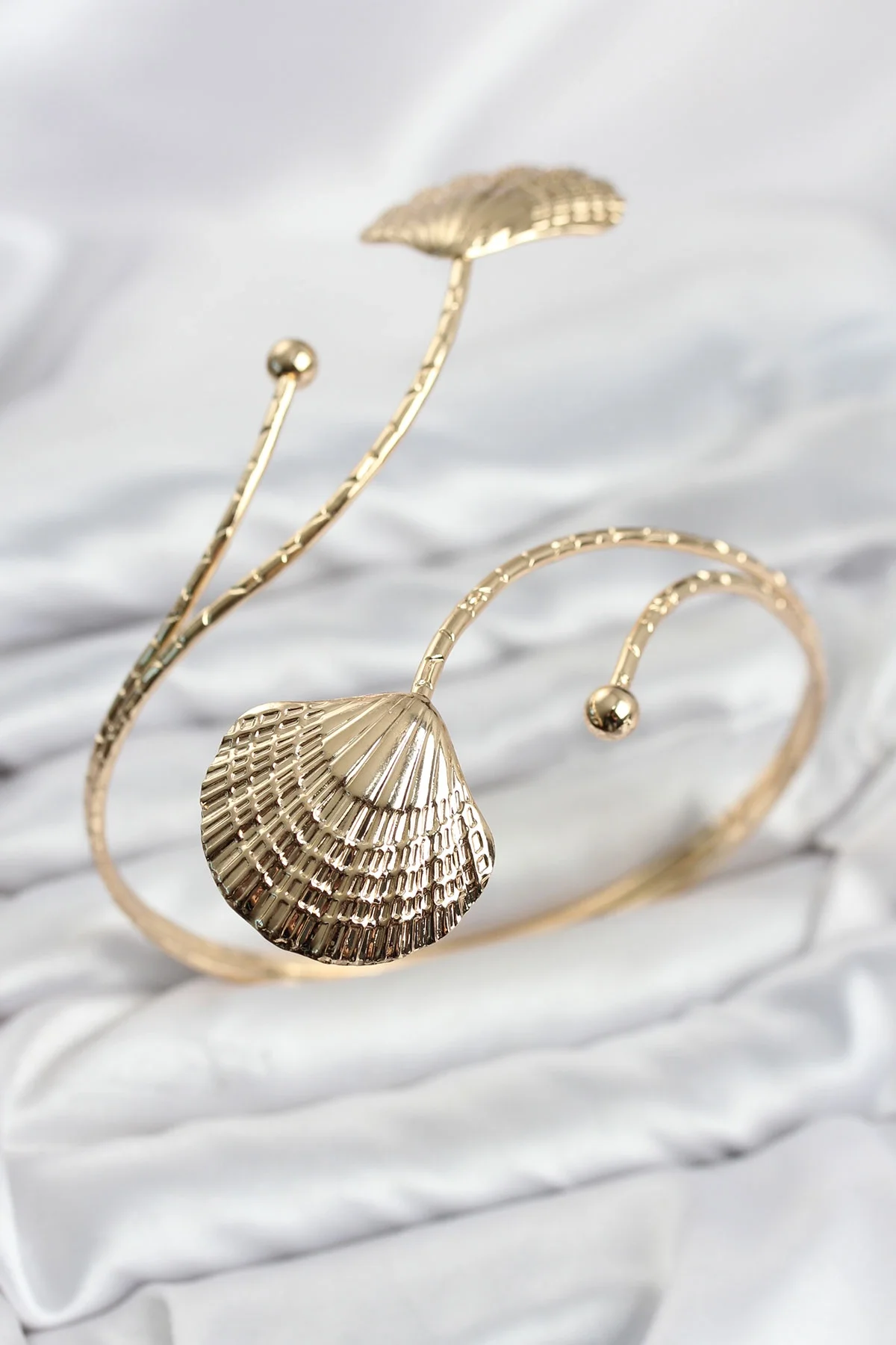 İthalat® Pazu Bileklik Gold Renk Pirinç Deniz Kabuğu Model