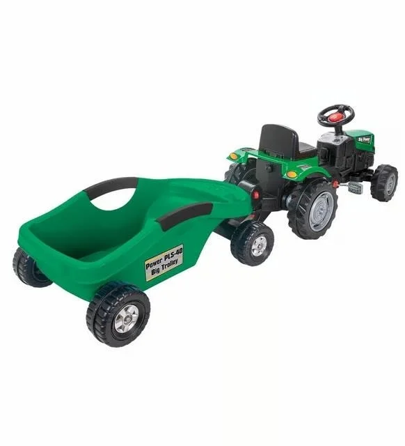 İthalat® PEDALLI BİG TROLLEY TRAKTÖR YEŞİL