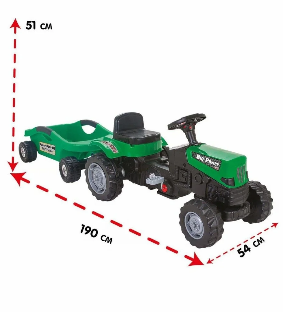 İthalat® PEDALLI BİG TROLLEY TRAKTÖR YEŞİL