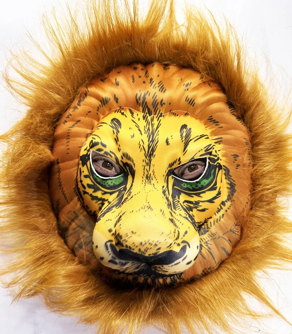 İthalat® Peluş Aslan Maskesi Kahverengi Yeleli Mega Peluş 33 No