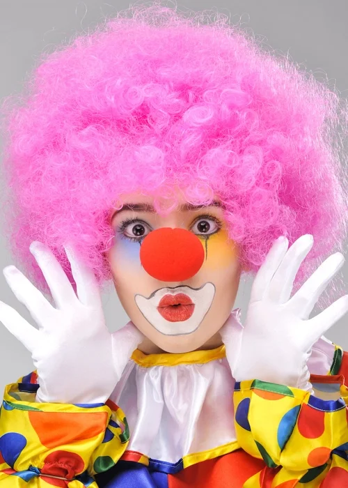 İthalat® Pembe Renk Kıvırcık Afro Bonus Peruk Takma Saç ve Kırmızı Burun Seti İthalat® Pembe Renk Kıvırcık Afro Bonus Peruk Takma Saç ve Kırmızı Burun Seti
