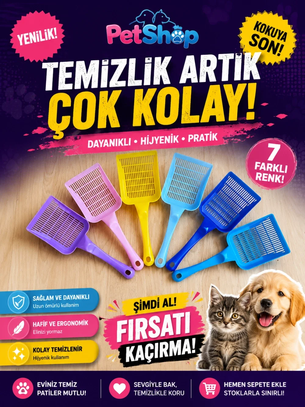İthalat® Petzoom Kedi Kumu Küreği