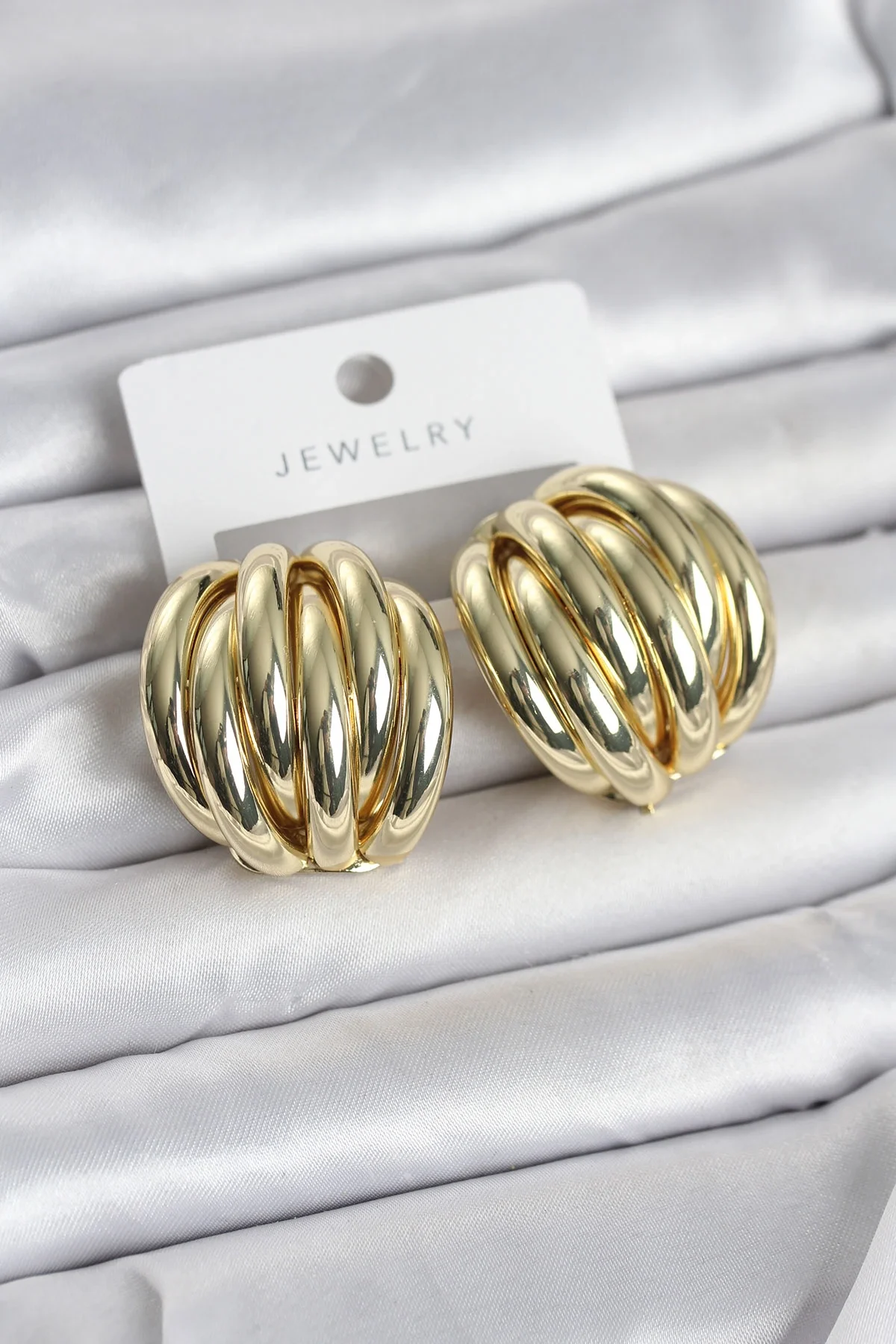 İthalat® Pirinç Gold Renk Vintage Kadın Küpe