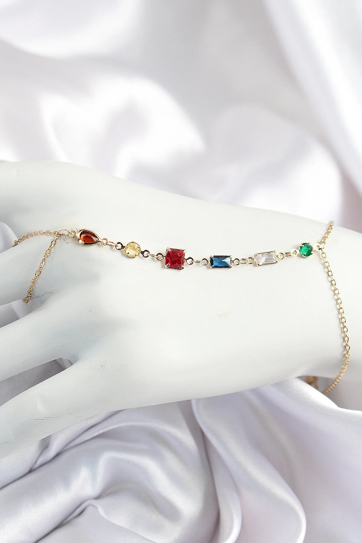 İthalat® Pirinç Renkli Zirkon Taşlı Y Model Gold Renk Kadın Şahmeran