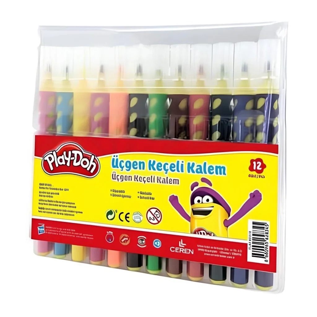 İthalat®  Play-Doh 12 Renk Üçgen Fırça Uçlu Kalem Pp Kutu Fiyatı, Yorumları ve Özellikleri