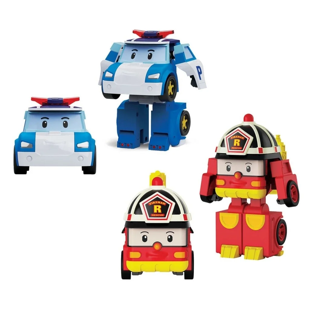 İthalat®  POLI MRT-674 Robocar Poli Mini Transforming Kasabanın Kurtarma Araçları 4lü Set