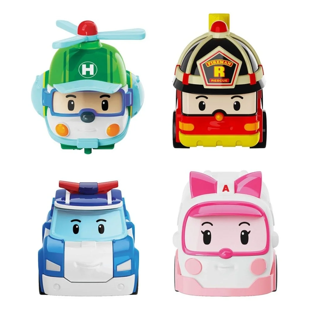 İthalat® POLI MRT-760 Robocar Poli  Kasabanın Kurtarma Araçları 4lü Set