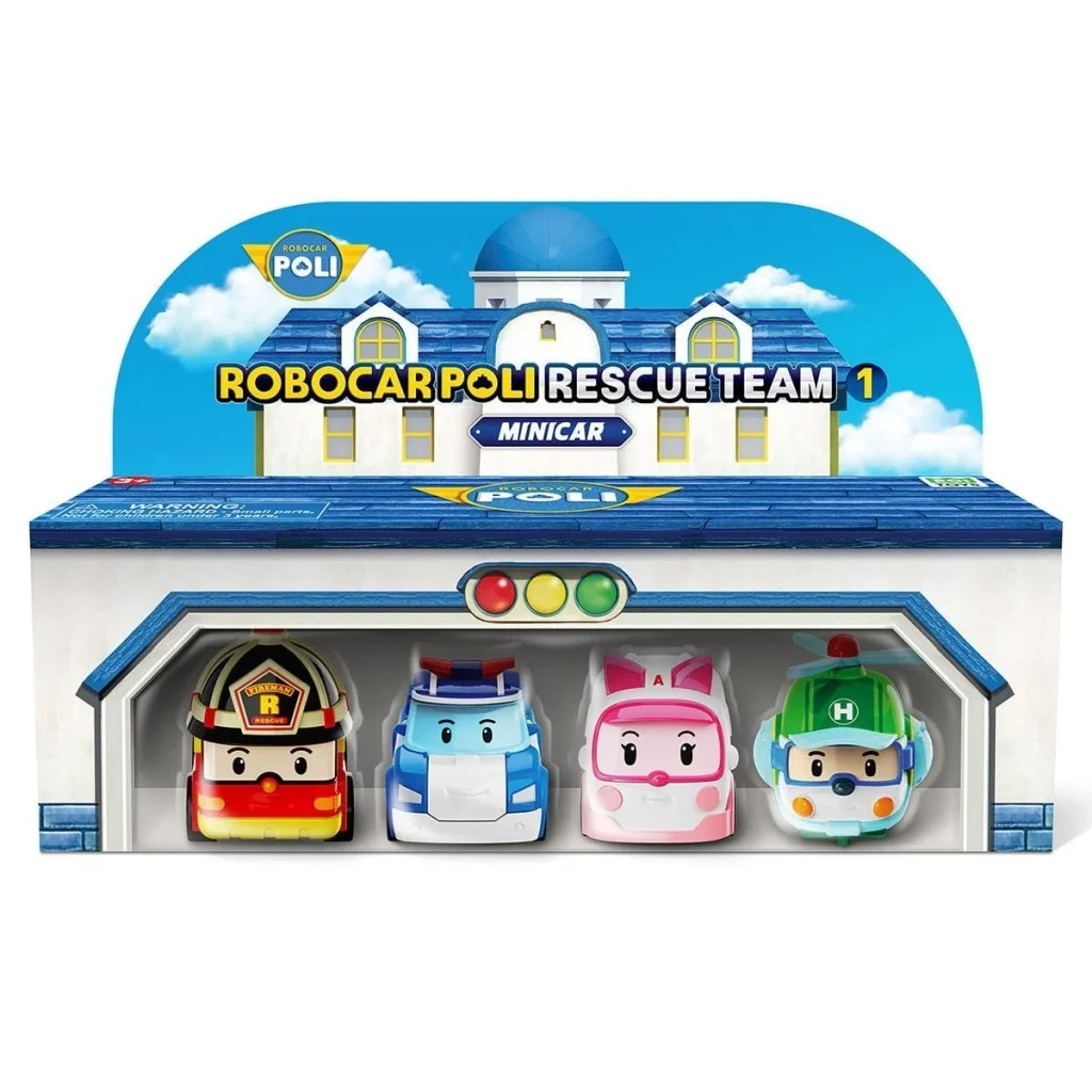 İthalat® POLI MRT-760 Robocar Poli  Kasabanın Kurtarma Araçları 4lü Set
