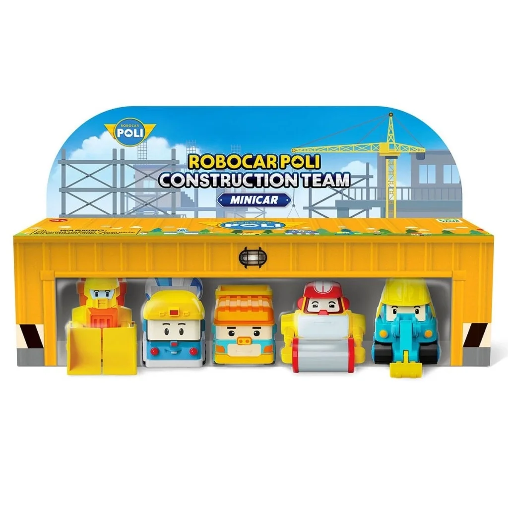 İthalat®  POLI MRT-761 Robocar Poli Mini İnşaat Araçları 5li Set
