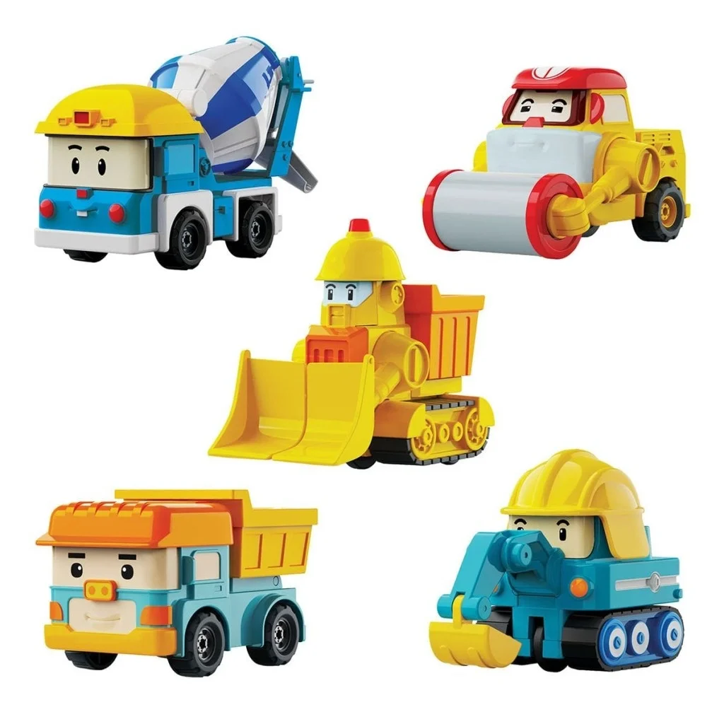İthalat®  POLI MRT-761 Robocar Poli Mini İnşaat Araçları 5li Set