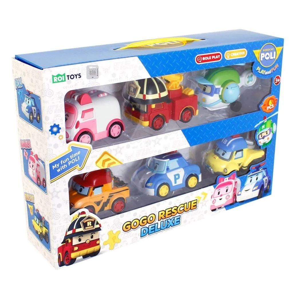 İthalat® POLI ZR-914 Robocar Poli Gogo Rescue Deluxe 6 Lı Set -